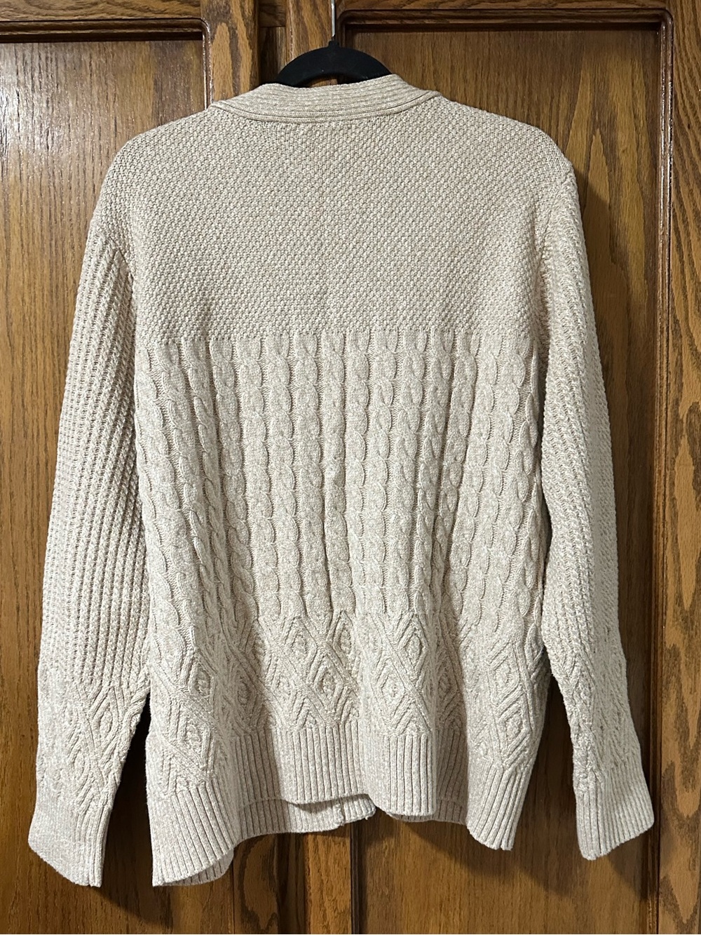 Appleseed's Beige Cable Knit Open-Front Cardigan Sz XL - Picture 3 of 9